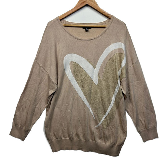 Autograph Beige Cotton Jumper - Size 18/M