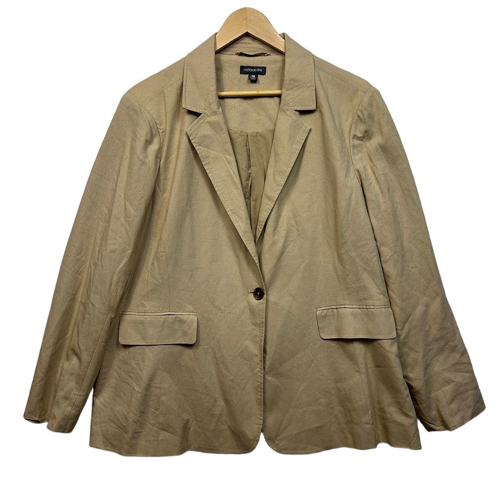 Autograph Beige Linen Blazer - Size 16