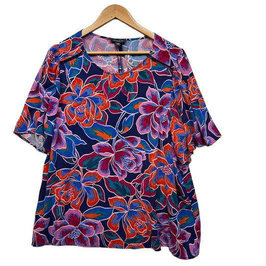 Autograph Multicoloured Floral Top - Size 20 (fault)