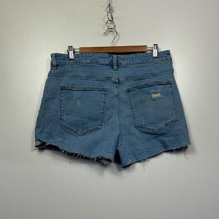 Lily Loves Light Blue Distressed Denim Shorts - Size 16