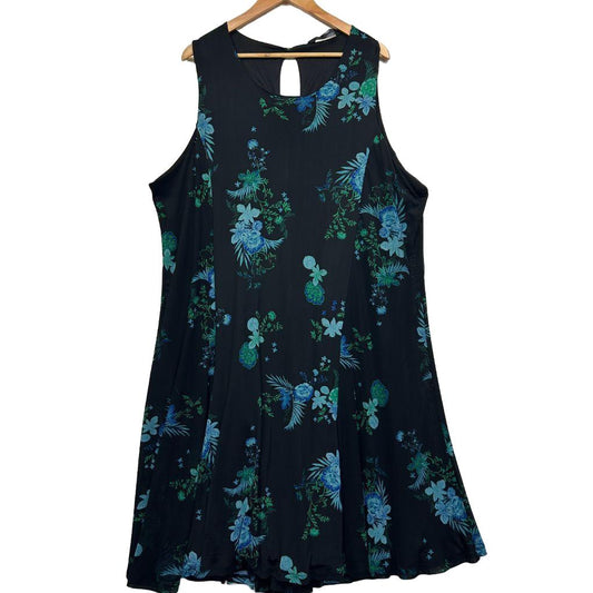 Black floral dress front view