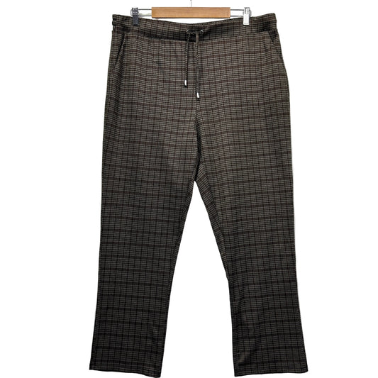 Grey check trousers front view