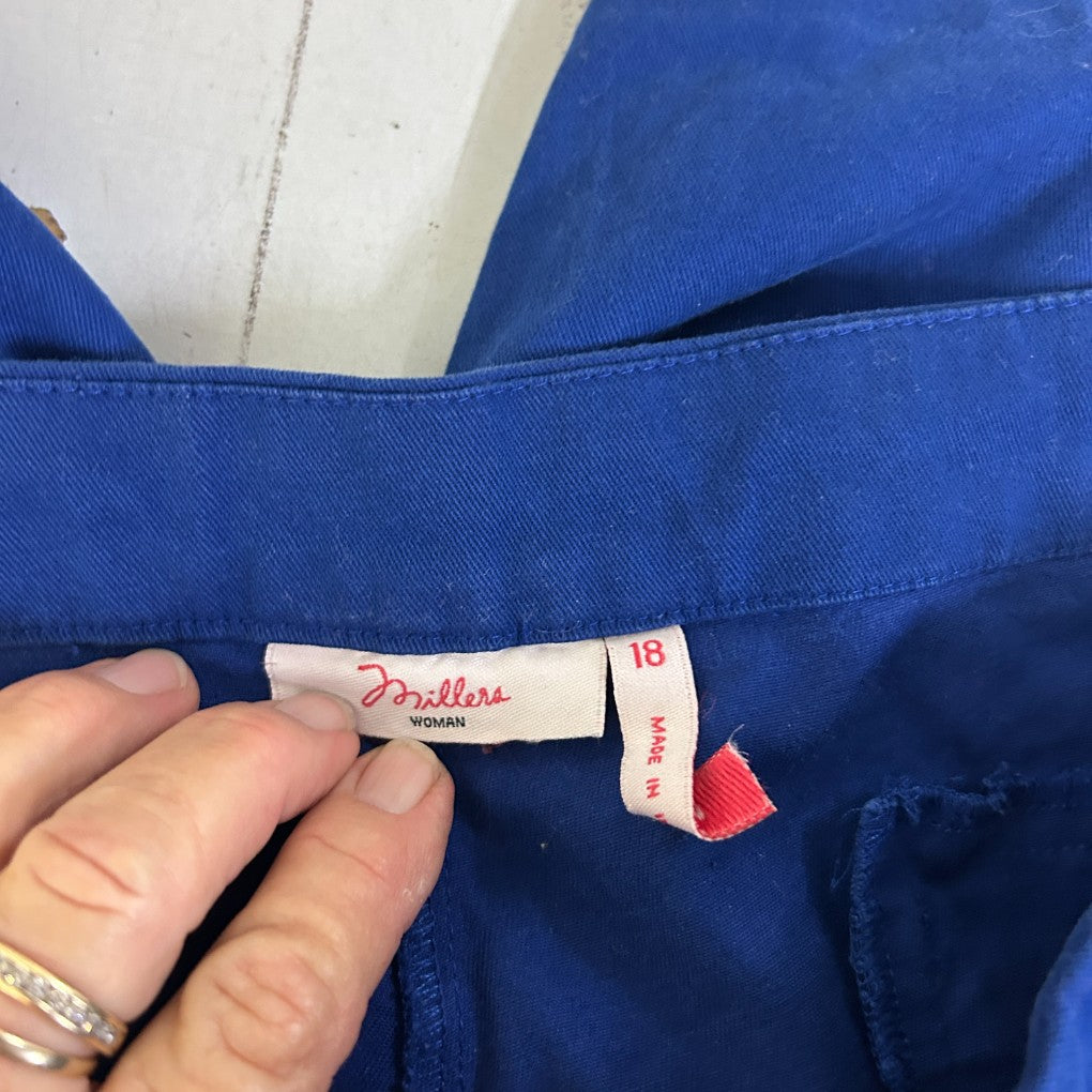 Blue shirt label detail view