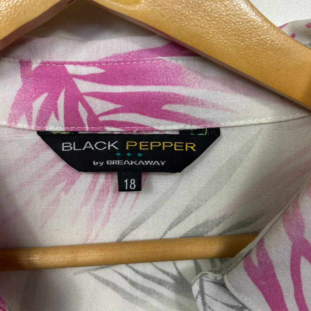 White top with pink floral pattern label view