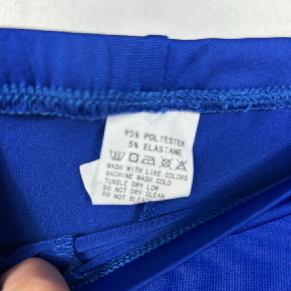 Blue shorts label detail view