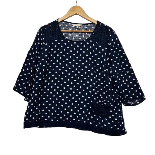 Noni B Navy Dot Top - Size 18