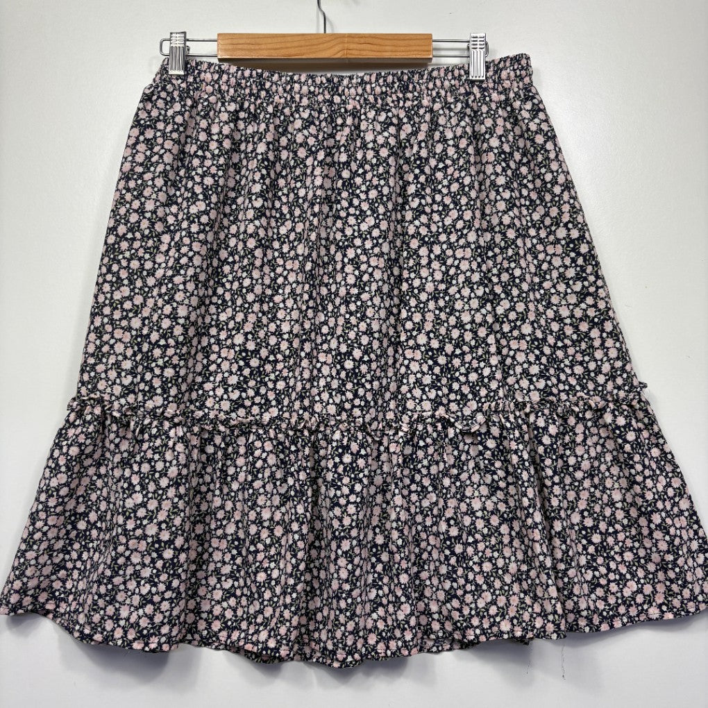 Black floral skirt front view
