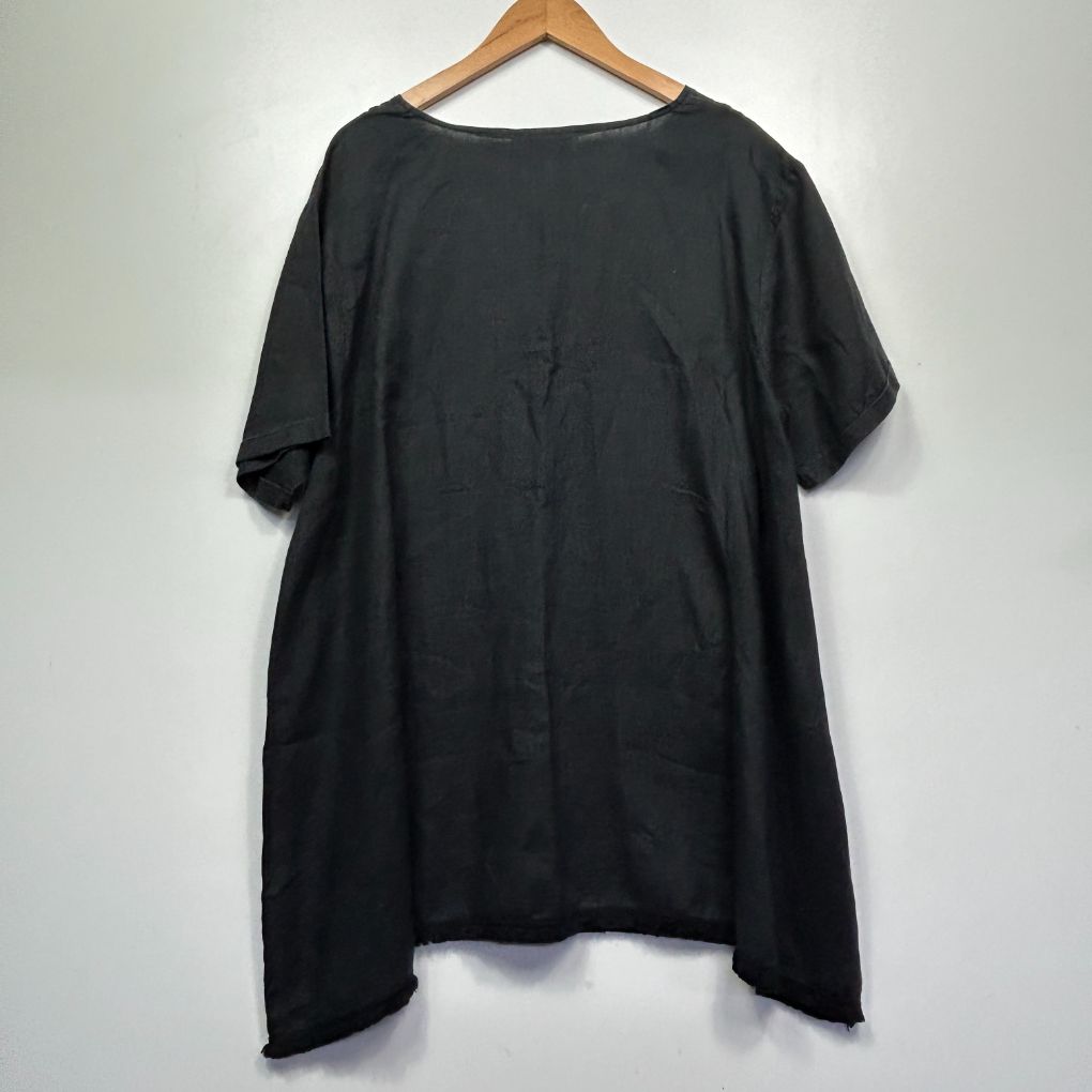 Black t-shirt dress front view