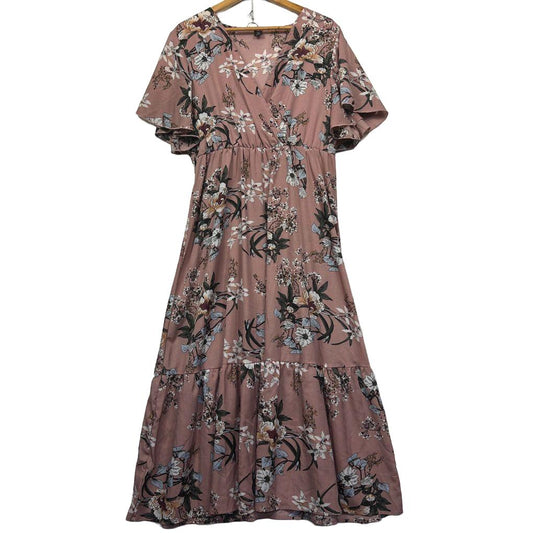 Mauve floral dress front view