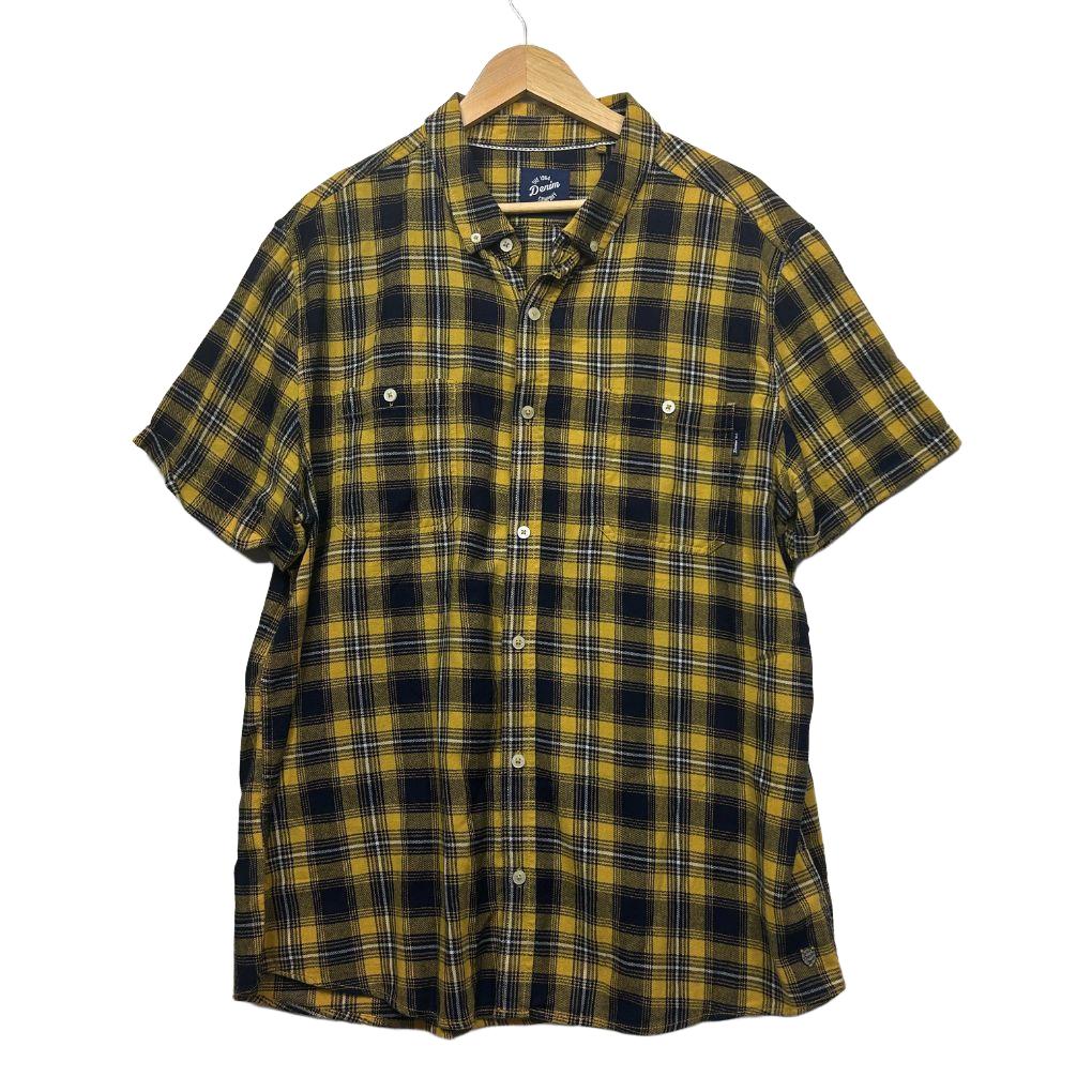 The 1964 Denim Company Yellow Plaid Mens Shirt - Size 3XL