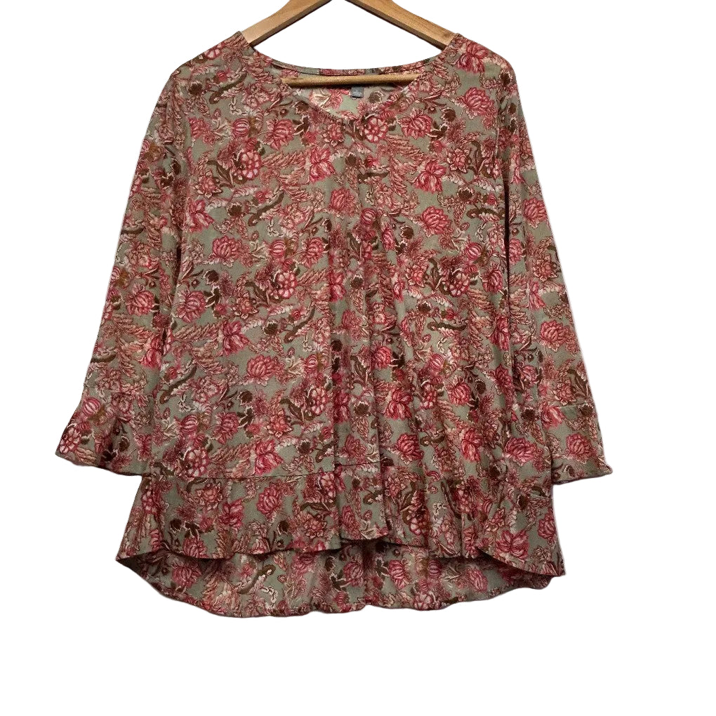 Rust floral tunic top front view