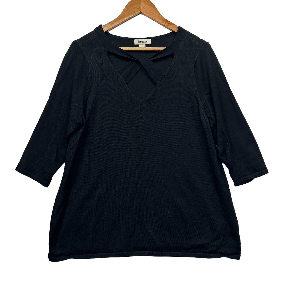 beme Black V-Neck Top - Size 18/M