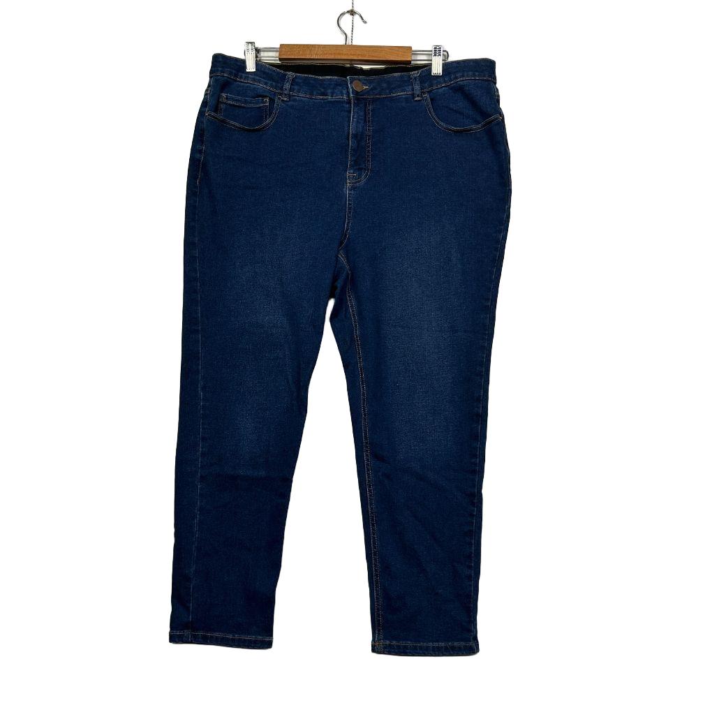 beme Blue Cotton Jeans - Size 18