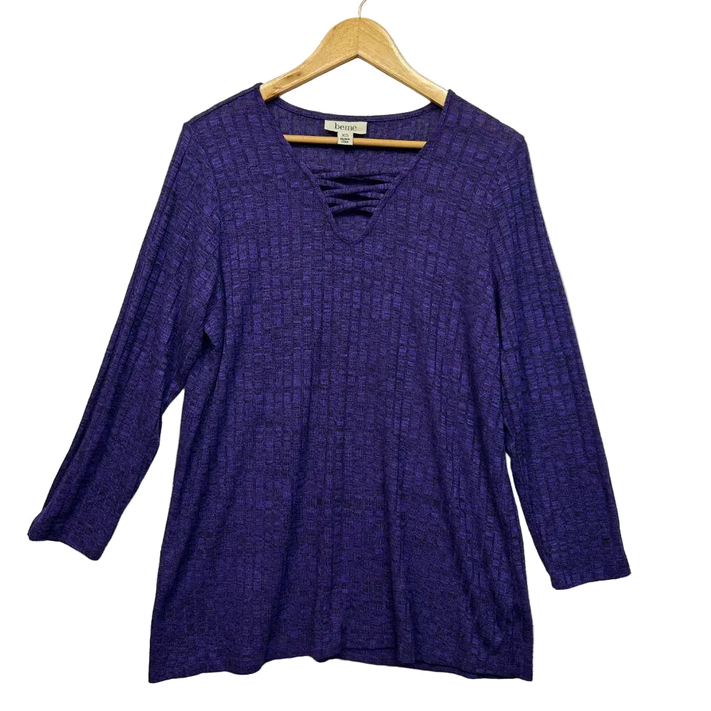 beme Purple Long Sleeve Top - Size 14/XS
