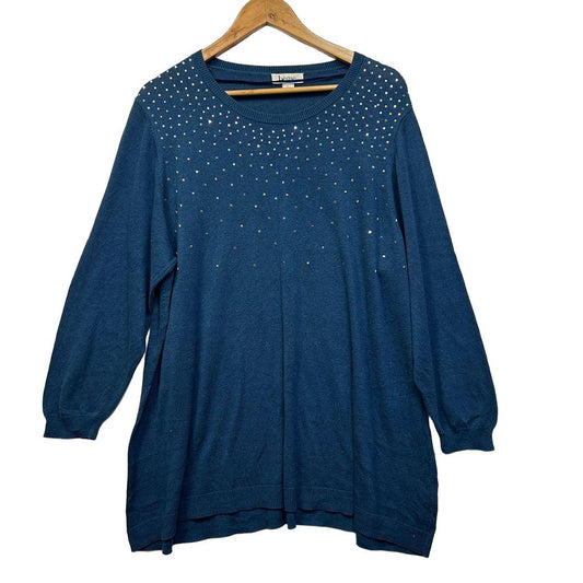 Beme Blue Cotton Knit Jumper - Size 20/L