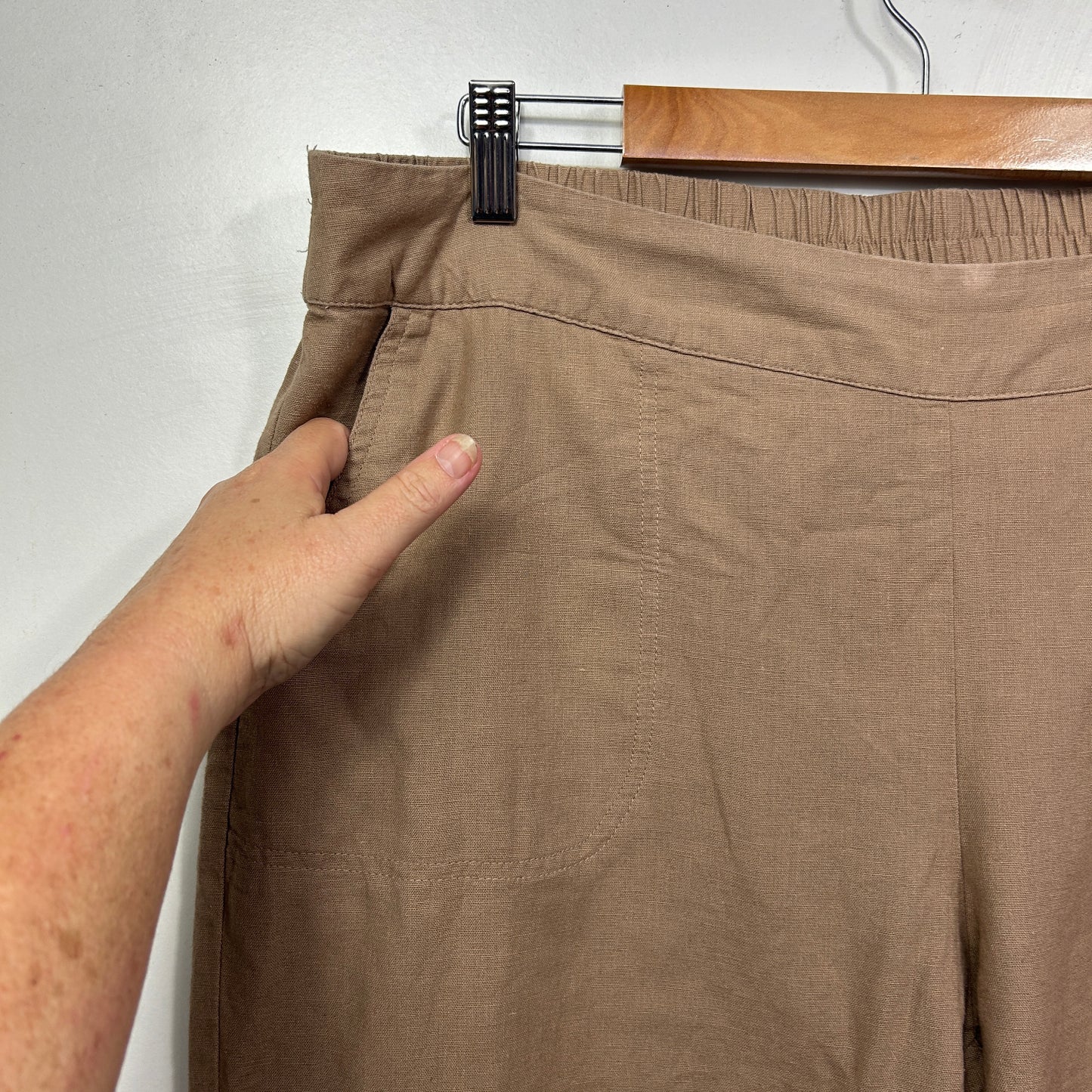 Beige pants front view