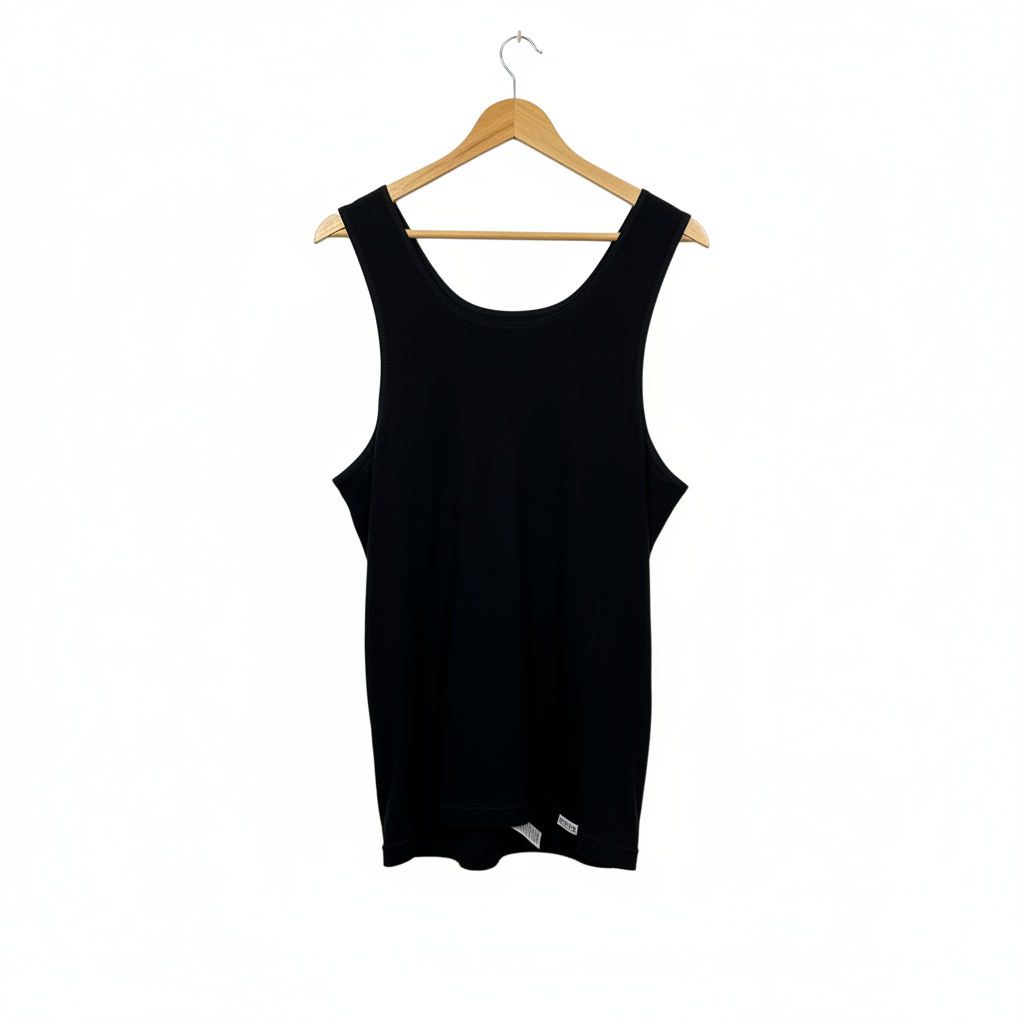 Barely Black Cotton Singlet - Size XL
