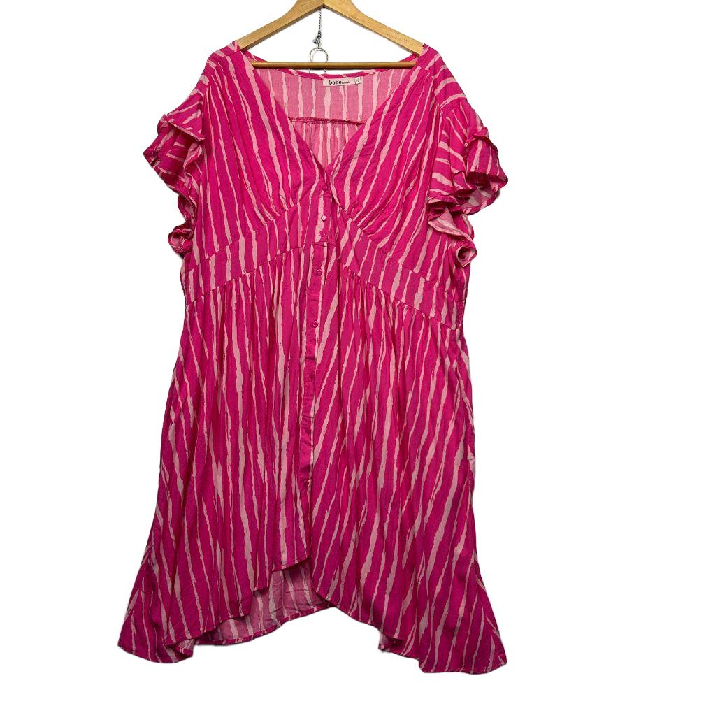 boho australia Pink Stripe Dress - Size 4XL/20/22