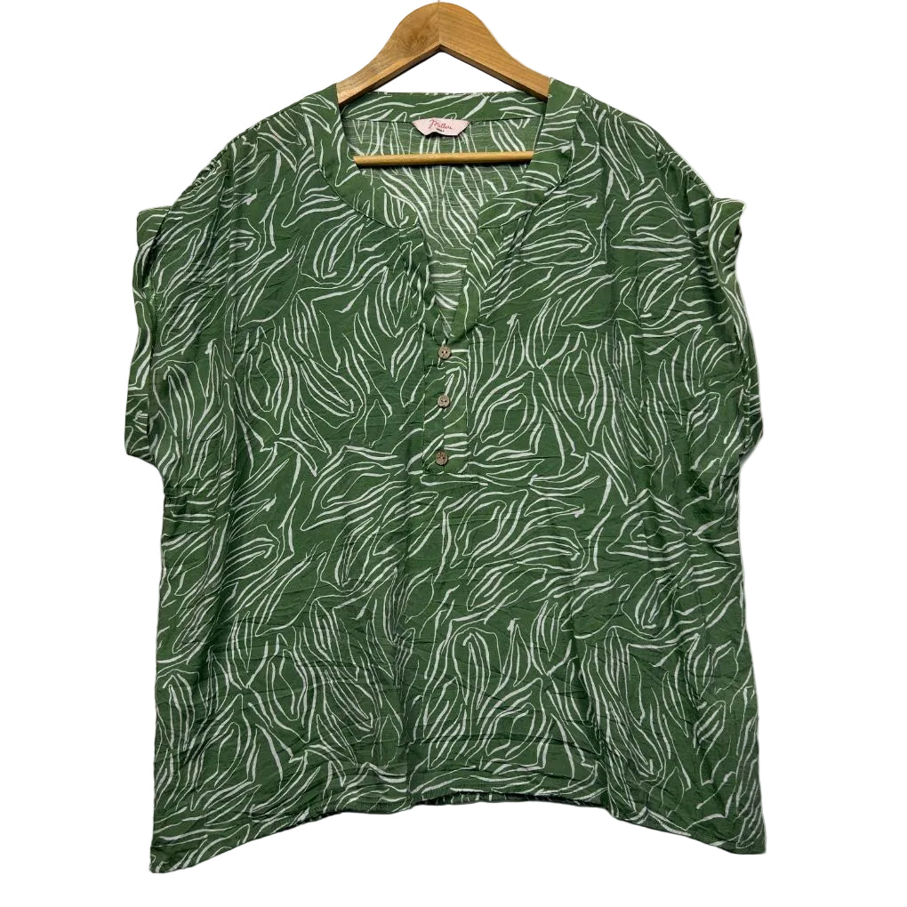 Millers Green Leaf Print Top - Size 22