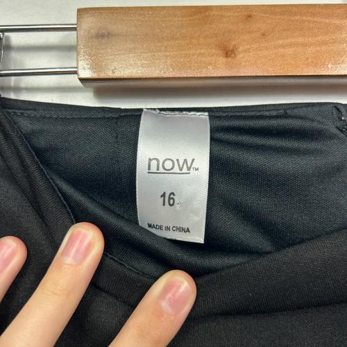 Now Black Laser Cut Hem Pencil Skirt - Size 16