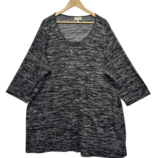 Charcoal grey marled tunic top front view