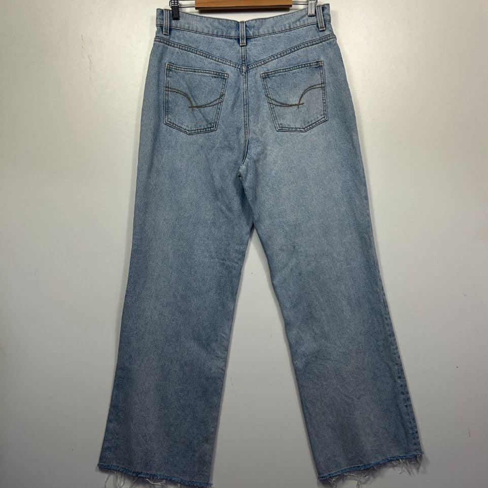 Blue denim jeans back view