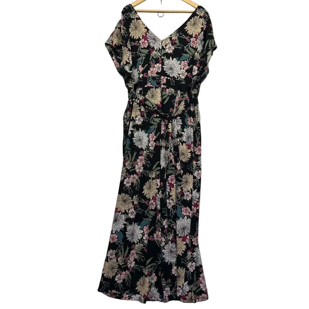 Black floral dress front view