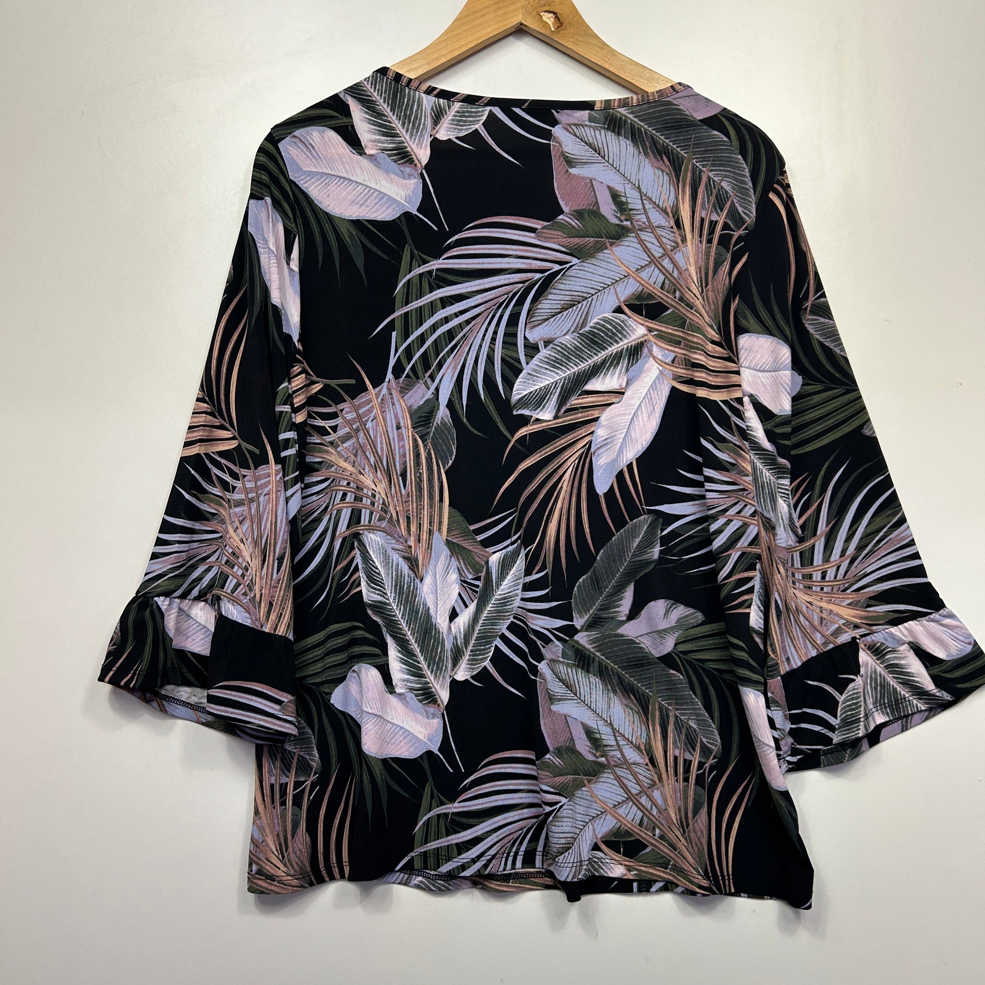 Black floral blouse front view