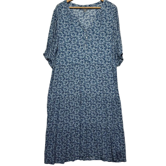 Blue floral dress front view