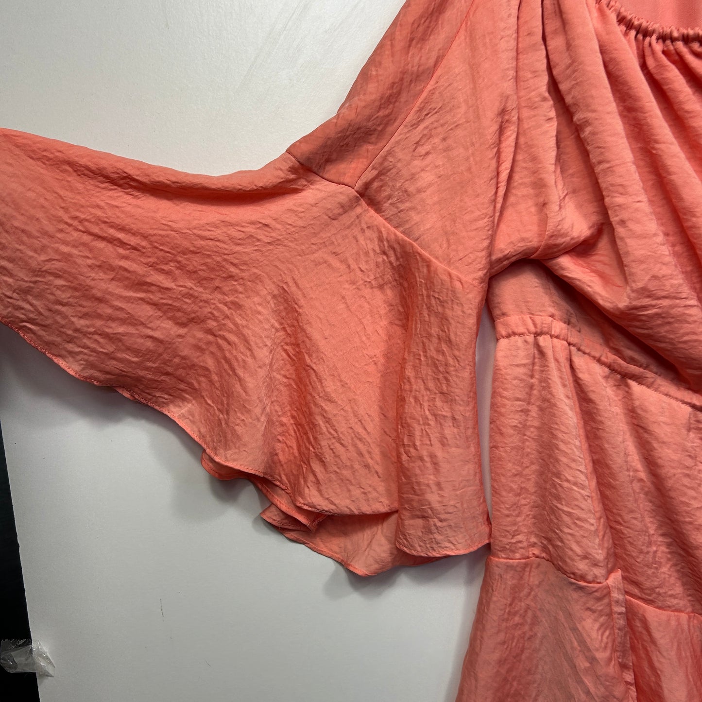 Terracotta linen shirt side view