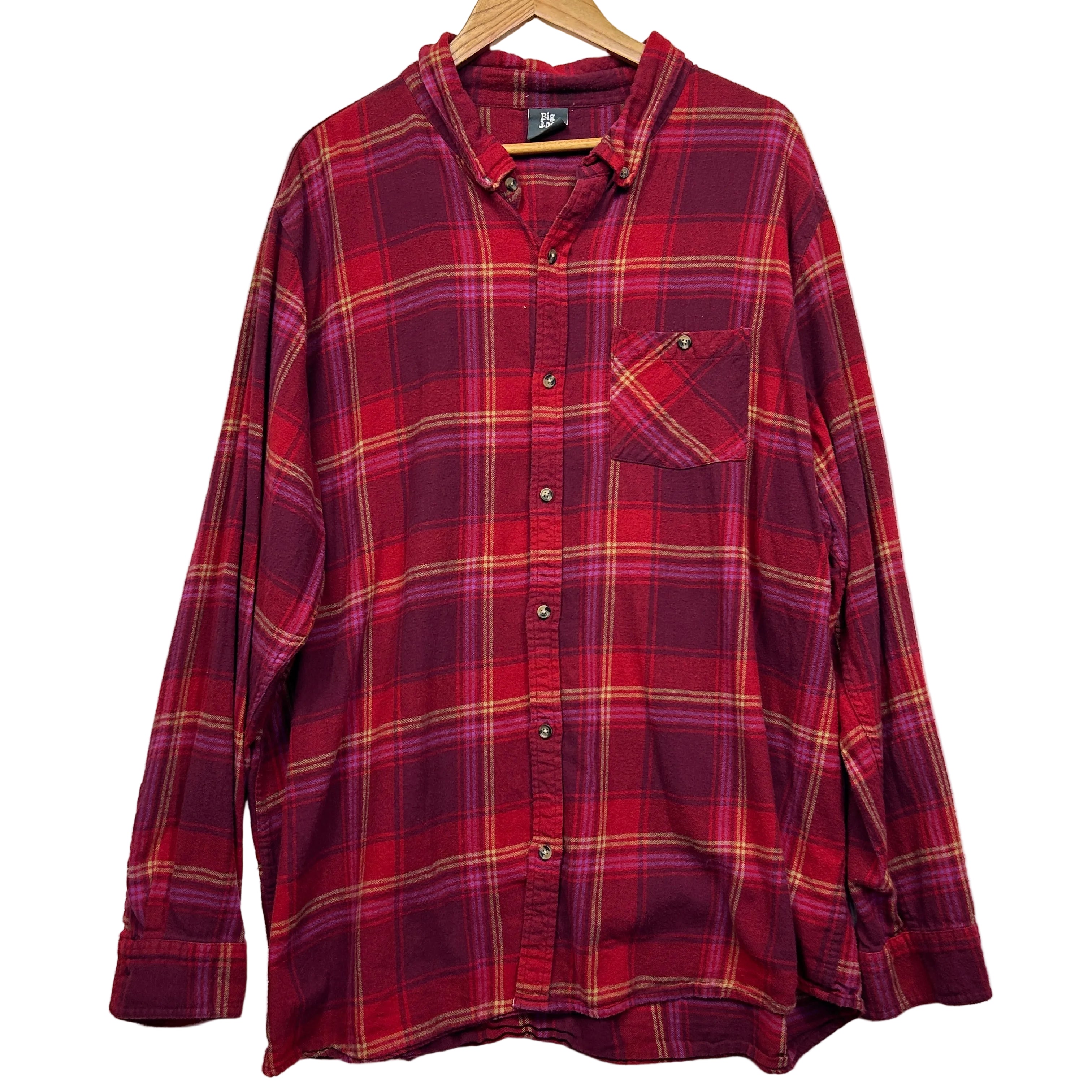 Big Joe Red Plaid Long Sleeve Shirt - Size 7XL