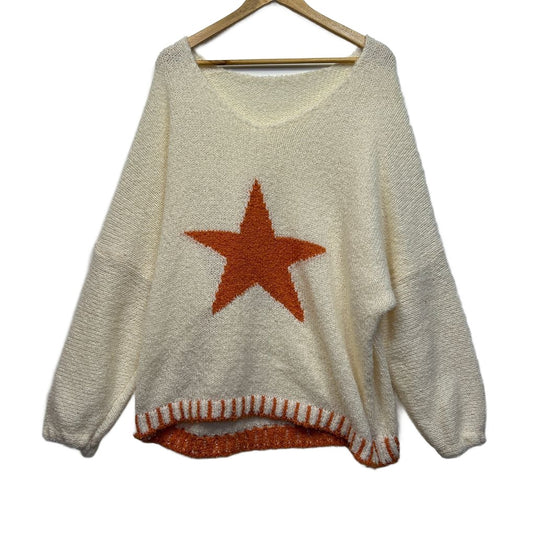 Cream Star Jumper - Size 3XL