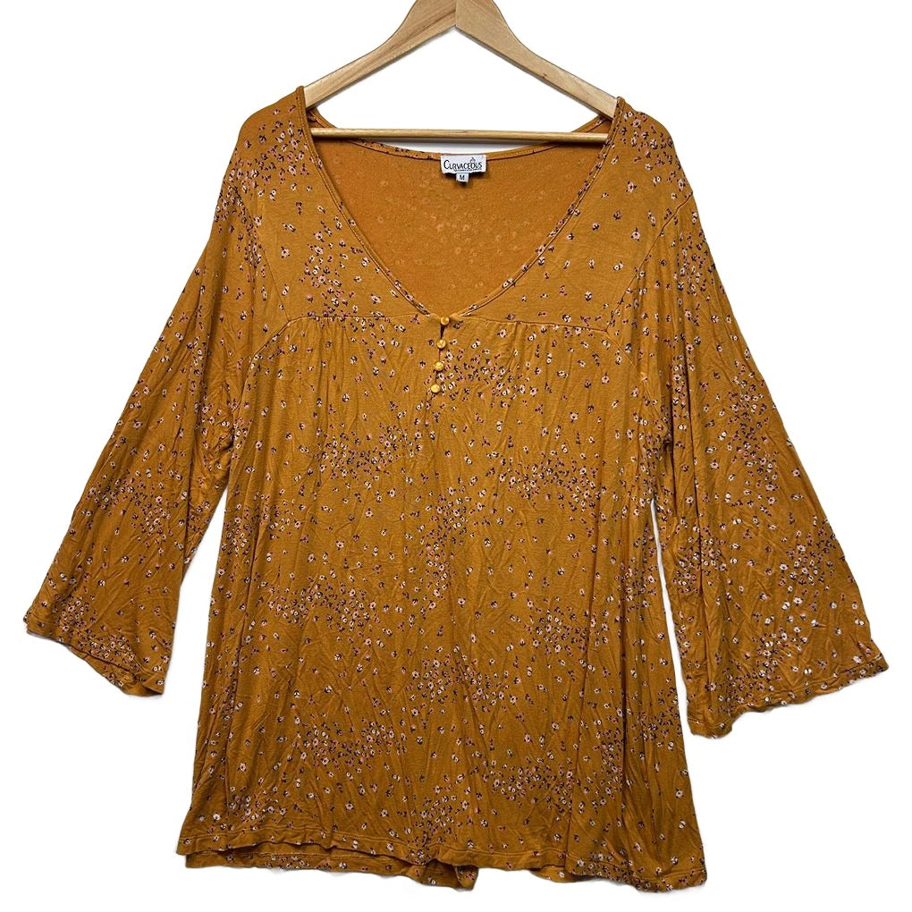 Curvaceous Mustard Top - Size 18/M
