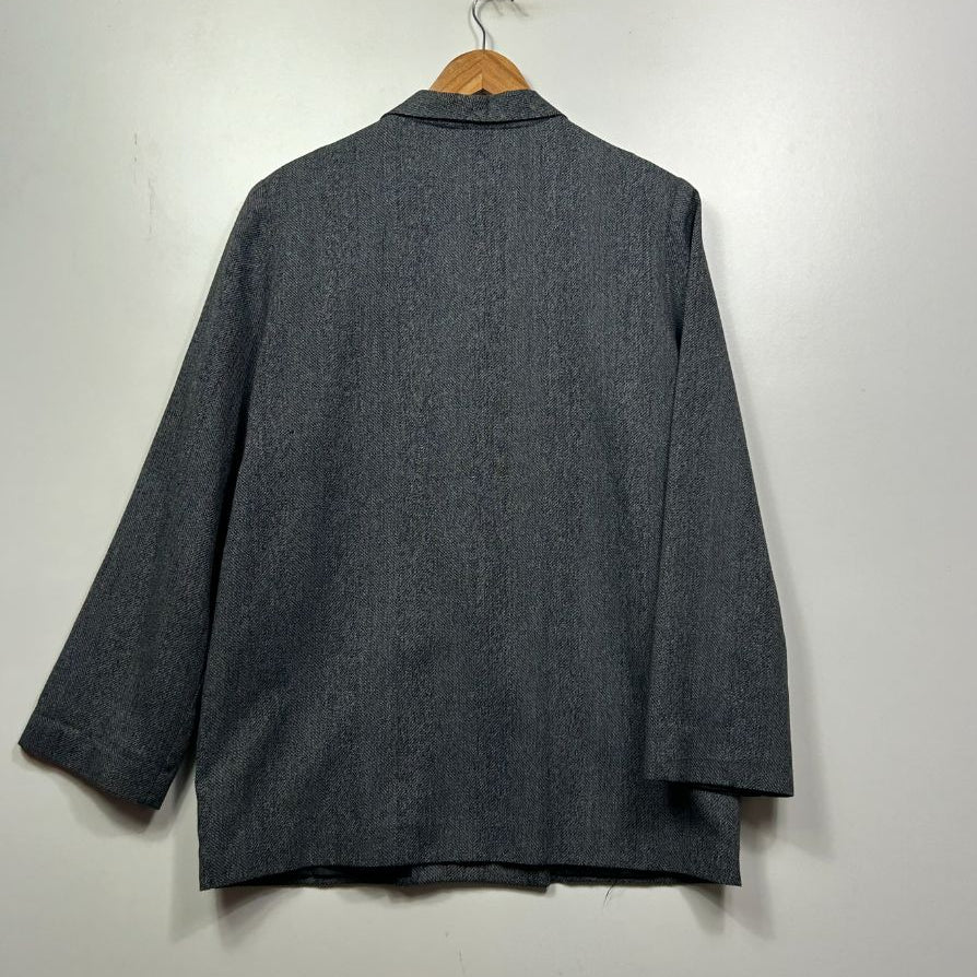 Charcoal grey blazer back view