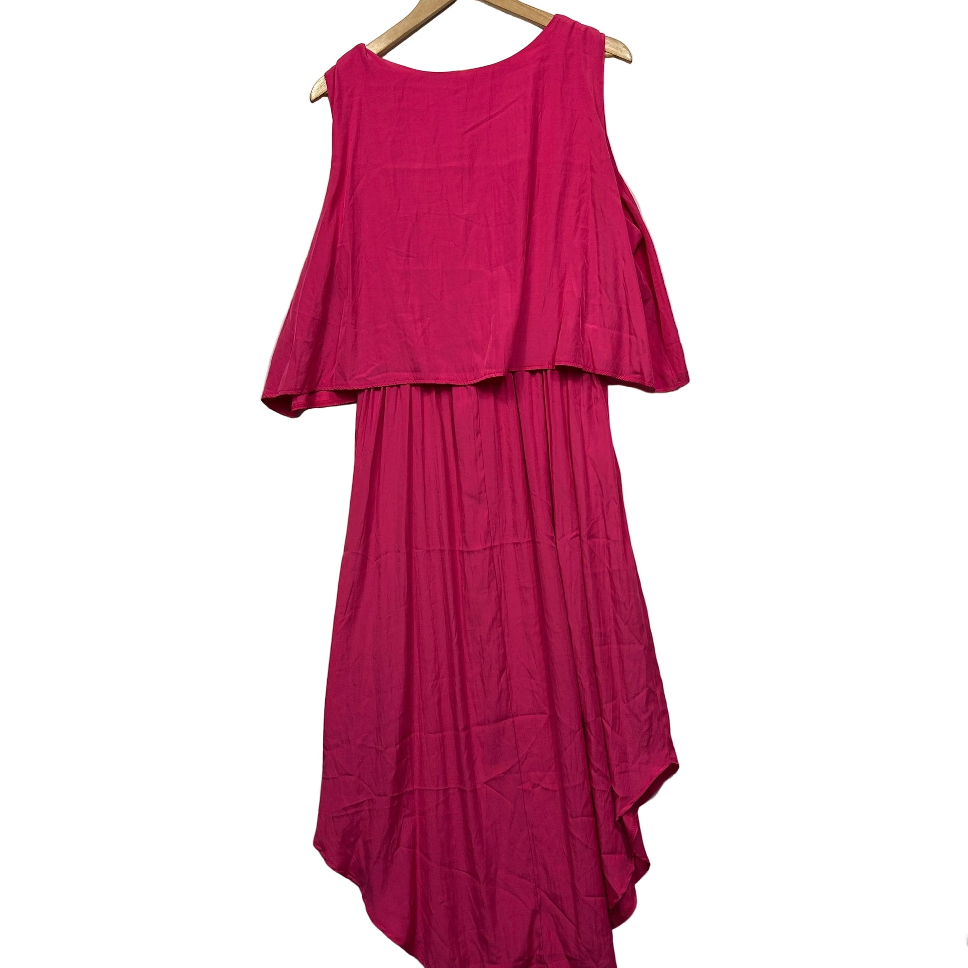 Burgundy layered dress front view
