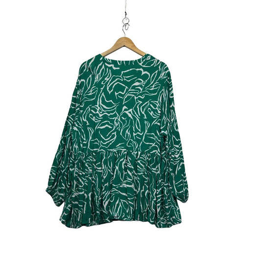 Autograph Green White Abstract Print Top - Size 18 (Copy)