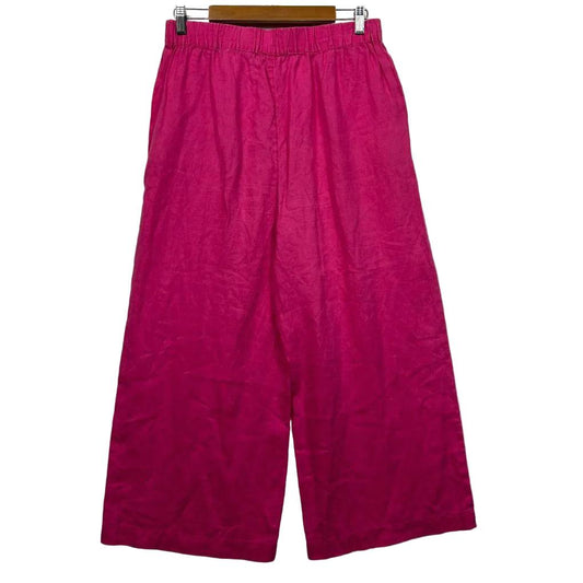 Magenta wide leg pants front view