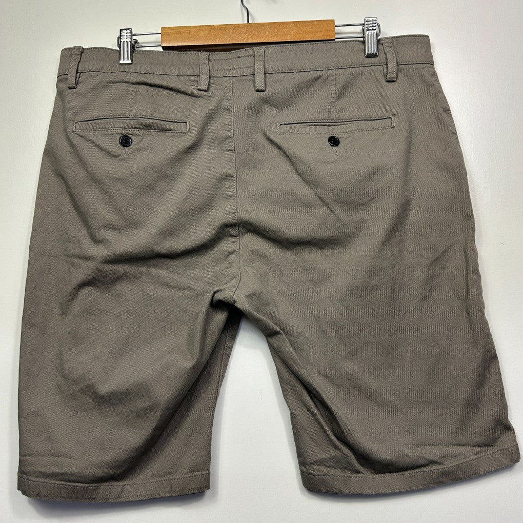 Khaki shorts back view