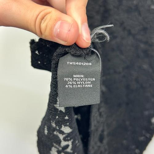 Unbranded Black Lace Scallop Hem Top - Size One Size