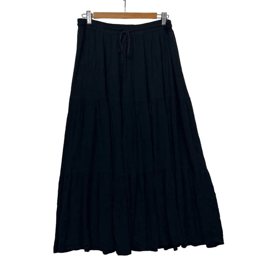 Black maxi skirt front view