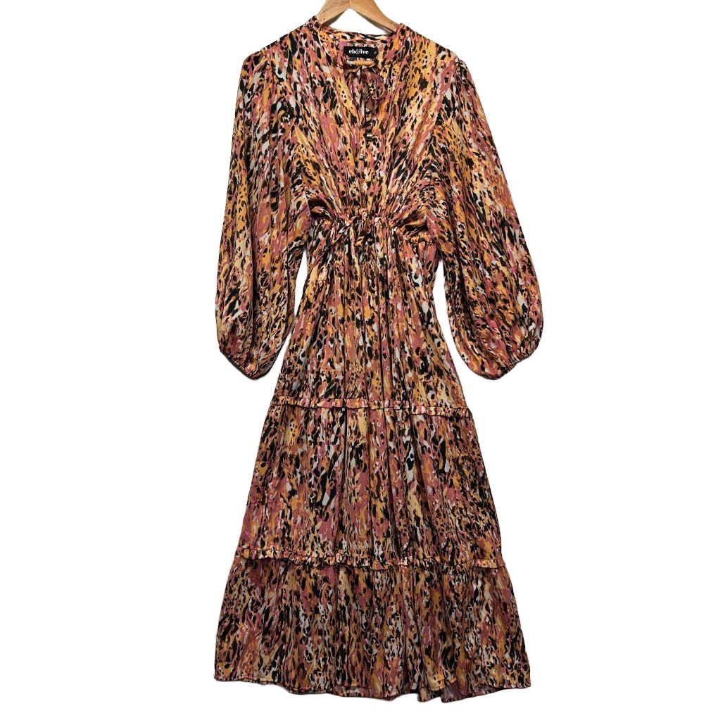 Eb & Ive Orange Multicoloured Dress - Size XL