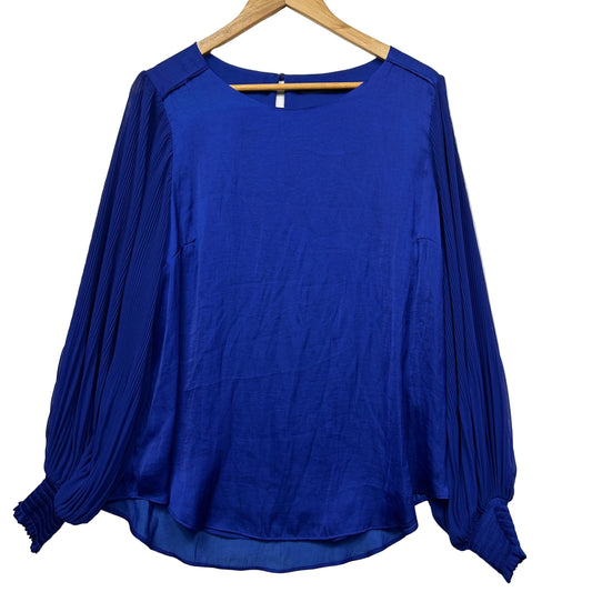 Royal blue long sleeve top front view