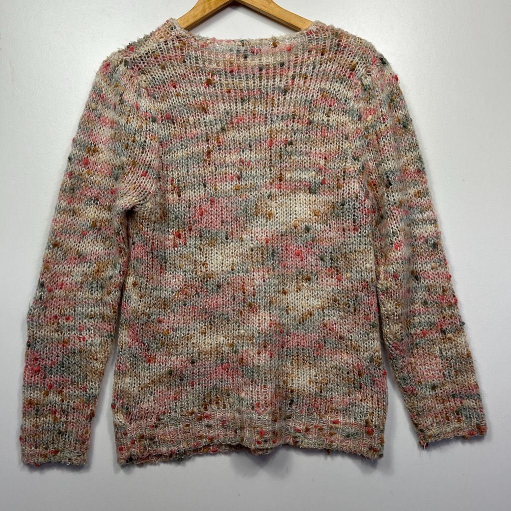 Multicolour speckled knit sweater front view