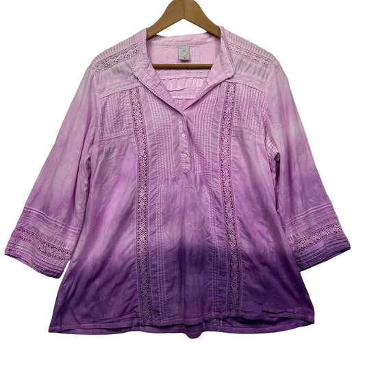 Purple ombre tunic blouse front view