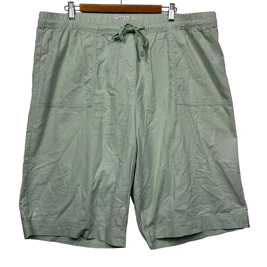 Sage green shorts front view