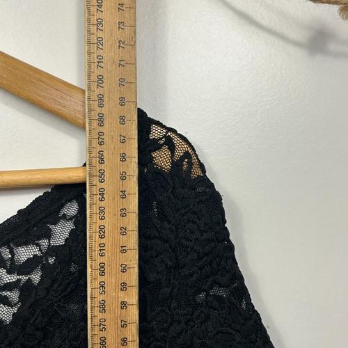 Unbranded Black Lace Scallop Hem Top - Size One Size