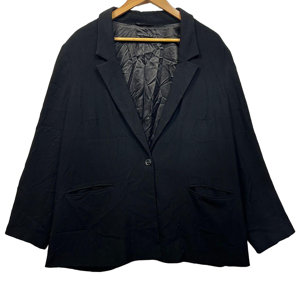 Tokito Curve Black Blazer Jacket - Size 22