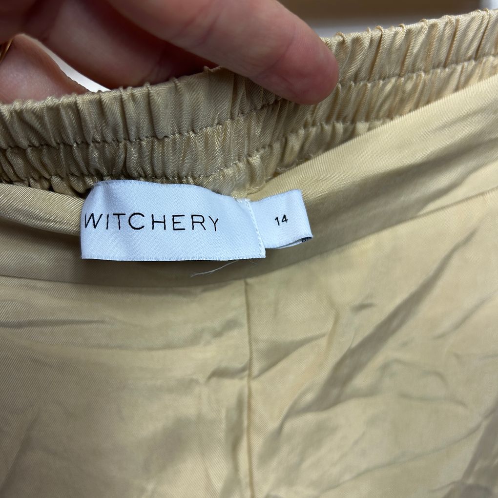 Witchery Beige Wide Leg Pants - Size 14