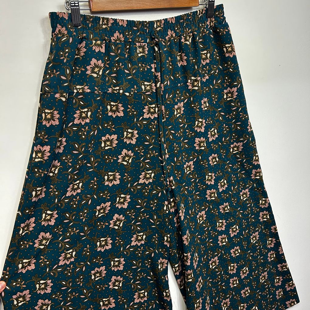 & me Teal Floral Wide Leg Pants - Size 12