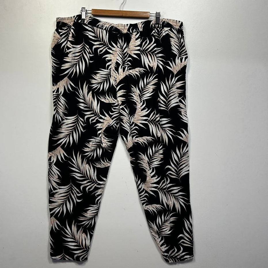 Belle Curve Black Plus Size Floral Pants - Size 20